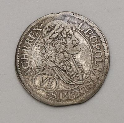 Stříbrný 6 Krejcar 1685 MM - Leopold I. - Vídeň!