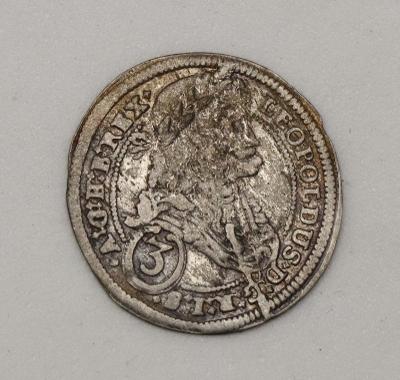 Stříbrný 3 Krejcar 1695 - Leopold I. - Vídeň!