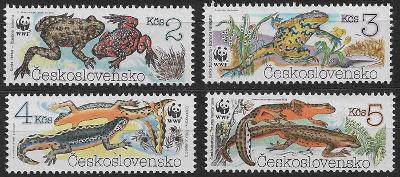 ČSR 1989 - ochr přírody - obojživelníci (kuňka ohnivá, čolek karpatský