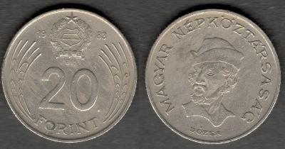 1983 Maďarsko 20 forintů z oběhu, 01