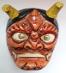 keramika miska,květinový motiv, zvenku maska čert, rohy=nožky, 9x8x4cm - Starožitnosti