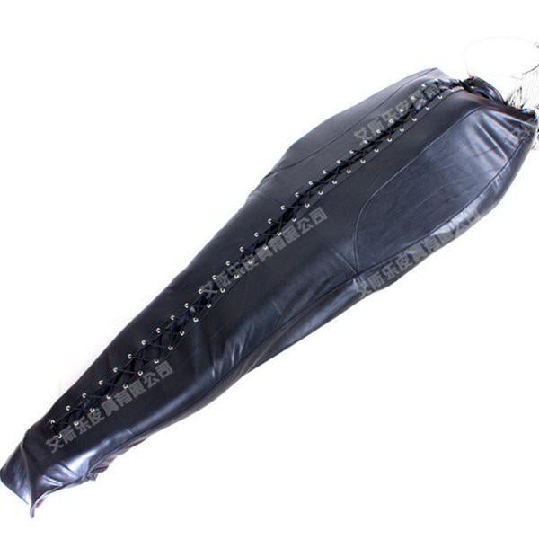 BDSM šněrovací sleep bag z PU kůže PG0320 - Erotické pomůcky a příslušenství