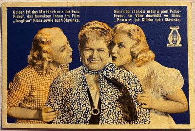 Pohlednice - obsazení filmu "Panna" 1940 