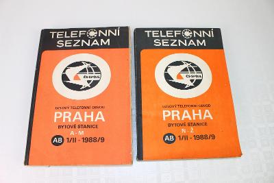 STARÝ TELEFONNÍ SEZNAM - UZLOVÝ TEL. OBVOD PRAHA - 1988/89 -bytové st.