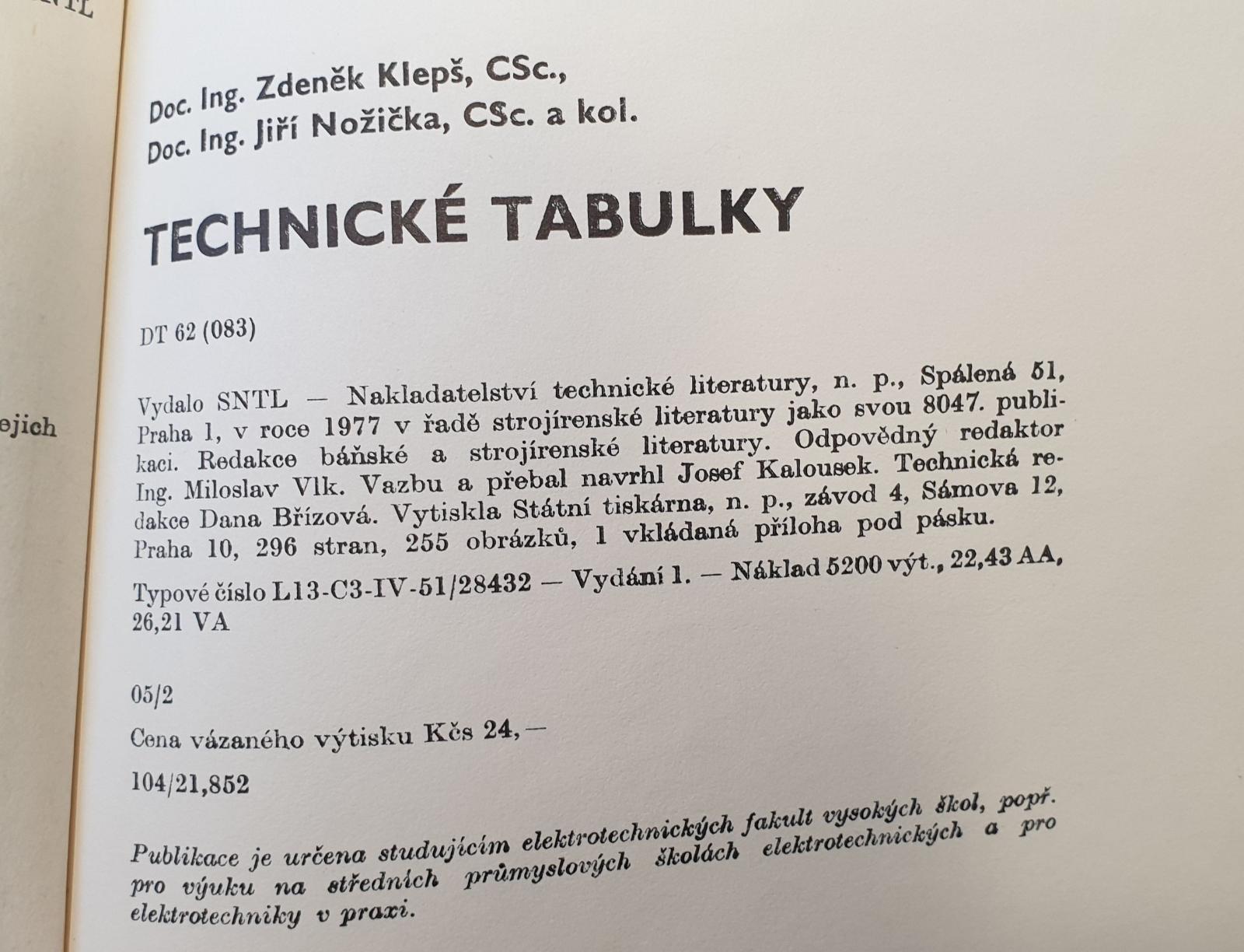 Technické tabuľky 1977 - Knihy