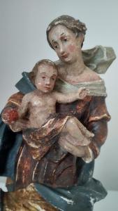 Barokní dřevěná soška s polychromi RRR