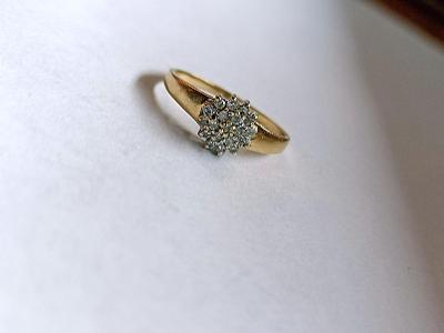 Luxusní 14K zlatý briliantový prsten - celkem 19 ks briliantů
