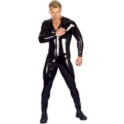 Fetish čierny pánsky wet-look catsuit pre mužov 200