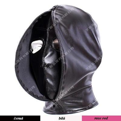 BDSM HQ šněrovací maska na hlavu se zipem TT0417