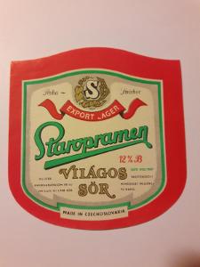 Pivní etiketa Staropramen  Pivovar Smíchov