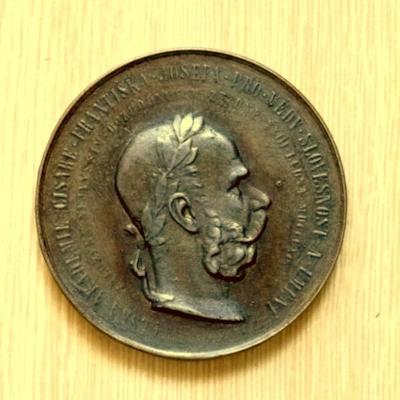 kovový žeton ,medaile ,Za Zásluhy o vědu, Císař Franz Josef I. 65mm
