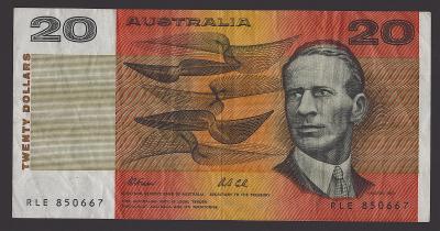 AUSTRALIE (P46h) 20 Dollars ND(1990) VF-
