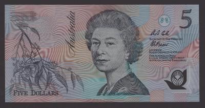 AUSTRALIE (P50a) 5 Dollars ND(1992) UNC PLAST
