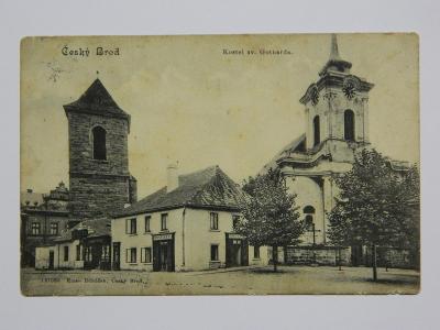 Český Brod - Hostinec a Kostel sv. Gotharda - Feldpost ..dibi sme se..