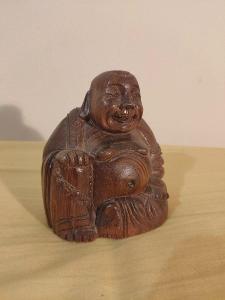 Stará dřevěná soška Budha - Buddha - Budai - Hotei