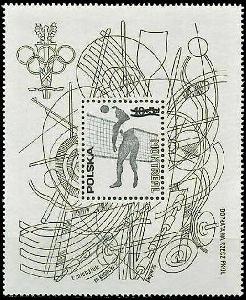 Polsko - OH 1976 - Mi. (2458), Bl. 65 - černotisk