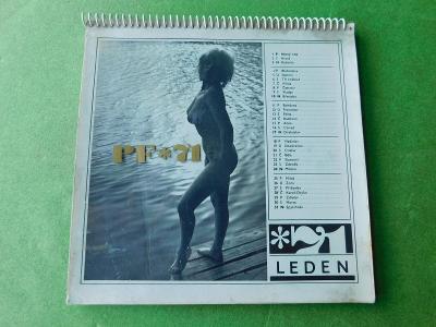 Erotický kalendář pro rok 1971 kompletní fota nepoškozeny 21 x 21 cm