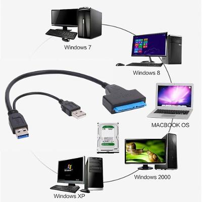 Adapter konvertor USB SATA pro připojení HDD SSD k PC a jiným zařízení