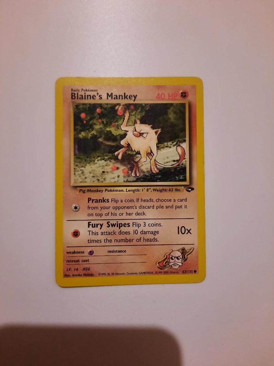 Vintage Pokémon trenérská Blaine's Mankey  - Zábava