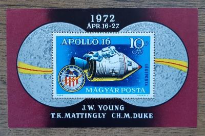 Maďarsko ** aršík B93A, Apollo 16,kosmos (aukce MAD307)