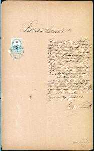 2A2005 Dopis na městskou radu Cheb, r. 1873, razítko zelená orlice