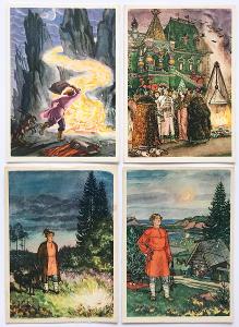 ! ! ! 4 sovětské SSSR pohlednice: Pohádky ! ! !