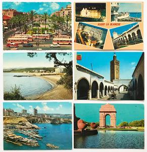 ! ! ! 6x pohlednice Orient - Libanon, Maroko, Alžírsko, Indie ! ! ! !