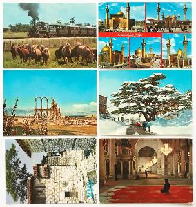 ! ! ! 6x pohlednice Orient - Libanon, Irák Bagdád, Sýrie ! ! ! !