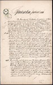 2A2042 Soudní spor (boty) - Fr. Laštovla X Jan Dobrušský Praha 1863 