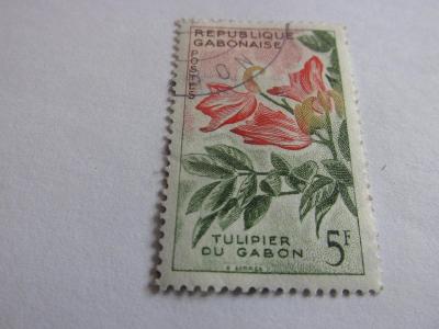 Známky Gabon 1961, Africký tulipánový strom, Květiny