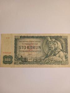 bankovka 100 koruna 1961...série G 02