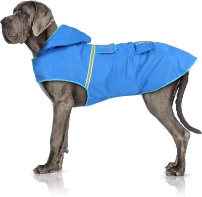 Voděodolný psí obleček Bella & Balu s kapucí, barva modrá, velikost M