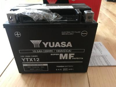 Nová značková Moto baterie YUASA AGM 12V 10,5Ah YTX12