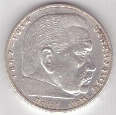 1939 (Deutsches Reich) - Mince 2 MARK, písmeno A, Stříbro Ag (1524)