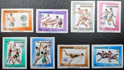 Jemen YAR 1964 Olympijské hry, série bez perforace, kat. cena 50 Euro!