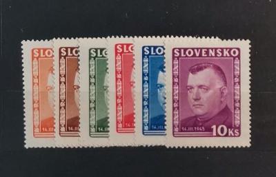 [6204] Série Slovenský štát 1945 – J. Tiso, 1Ks-10Ks, Pof.120-125*