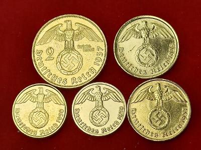 Německé Říšské pozlacené mincí 