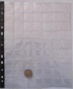 list velký A4 na MINCE - NOVINKA na 63 mincí , 26x26 mm 
