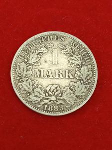 1 MARK  - r. 1883 , stříbrná mince 