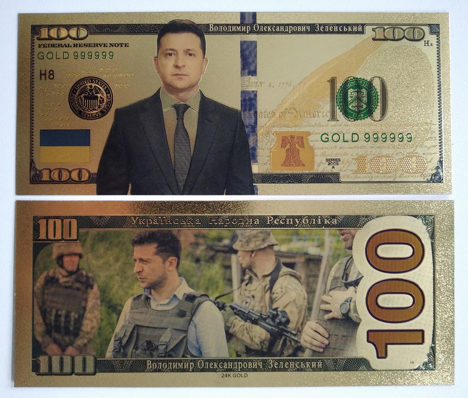 Ukrajina - Zelenskij - 100 zlatých dolárov - Zberateľstvo