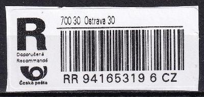 N023 R nálepka Ostrava 30, výstřižek 