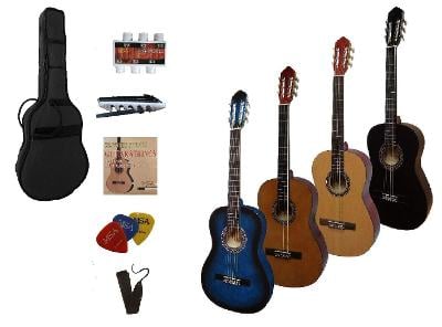 Petricard | Akustická levoruká kytara pro školní výuku, příslušenství