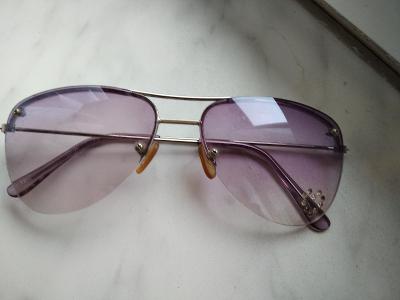 Dámské sluneční retro brýle s kamínky do fialkova.Maďarsko(80léta).