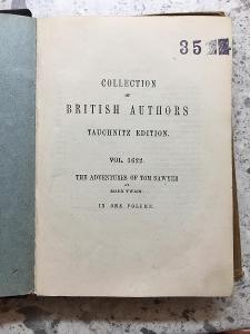 The Adventures of Tom Sawyer, 1876 - Tauchnitz - Lipsko první vydání 