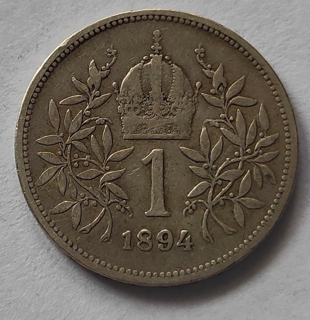 1koruna 1894 Ag 23mm 5g Rakúsko Uhorsko František I č.6 - Numizmatika