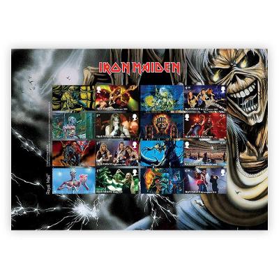Známky Iron Maiden Eddie Collectors Sheet - aršík 8 ks