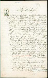 2A2097 Dopis z r. 1871 V. Tischer Trpísty - Praha, mimořádná razítka