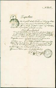 2A2107 Křestní list Marie Anna Ročková r. 1848, negativní razítko