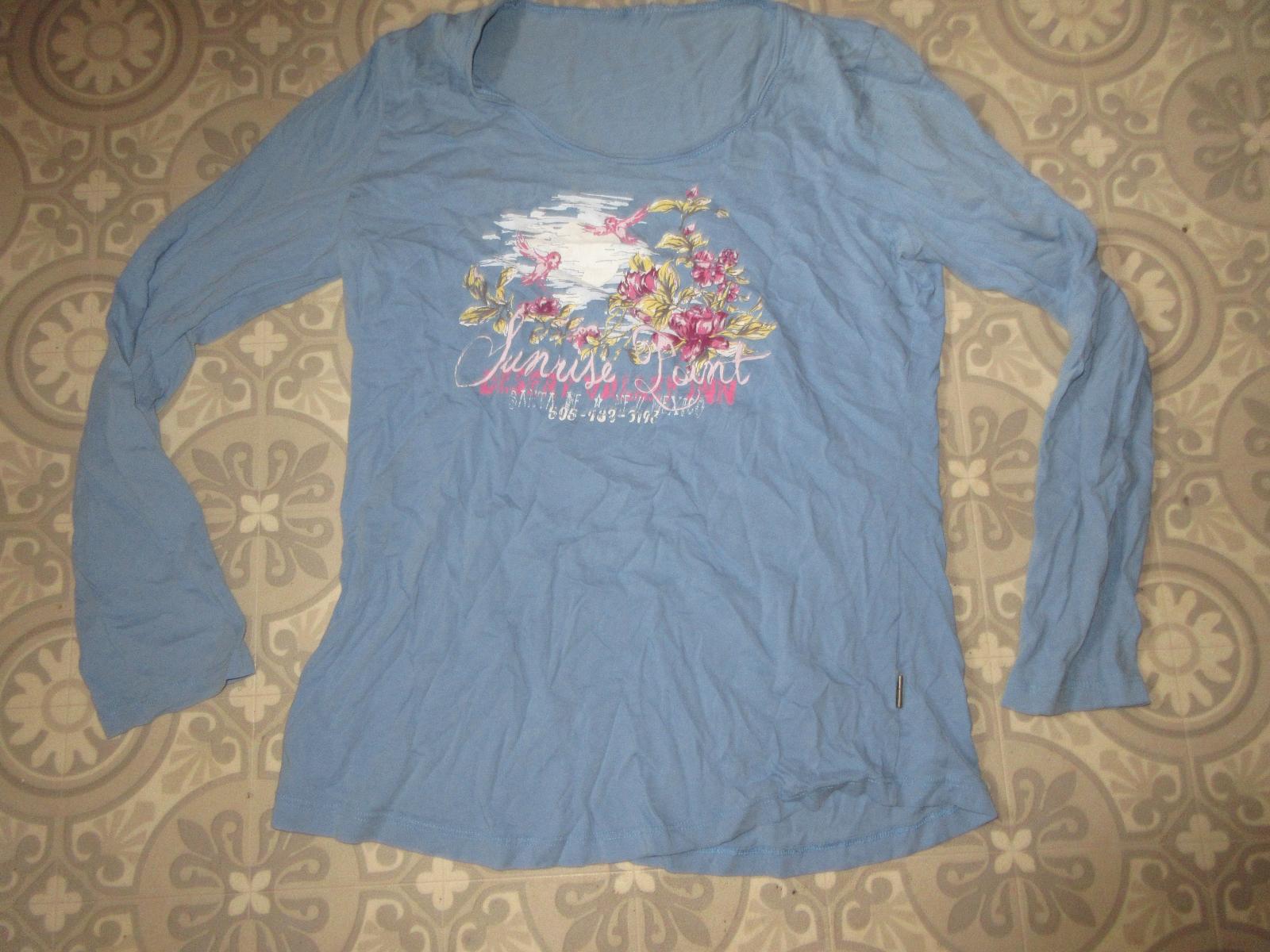 tričko modré s obrázkom M--L - Dámske oblečenie