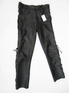 Kožené kalhoty šněrovací dámské- vel. 42, pas: 80 cm
